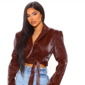 Fashion Nova Boss Babe Cropped Jacket